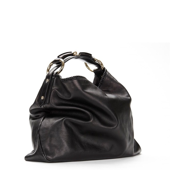 Gucci BLACK LEATHER HORSEBIT BUCKLE HOBO BAG - Picture 4 of 8